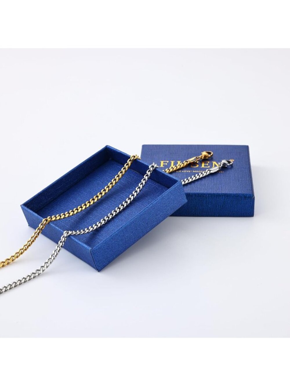 Waterproof 2-Pack Gold & Silver Anklets - Hypoallergenic Cuban Link Design - Picture 6 of 7